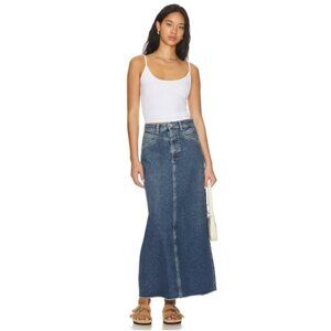 Free People  Come As You Are Denim Maxi Skirt Size 4
